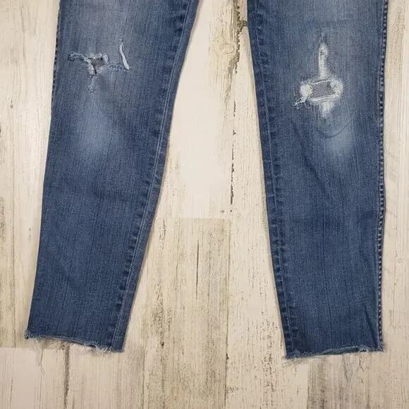 Madewell Distressed Blue Denim 9" High Rise Skinny Jeans Women's Size 28 - Picture 4 of 15